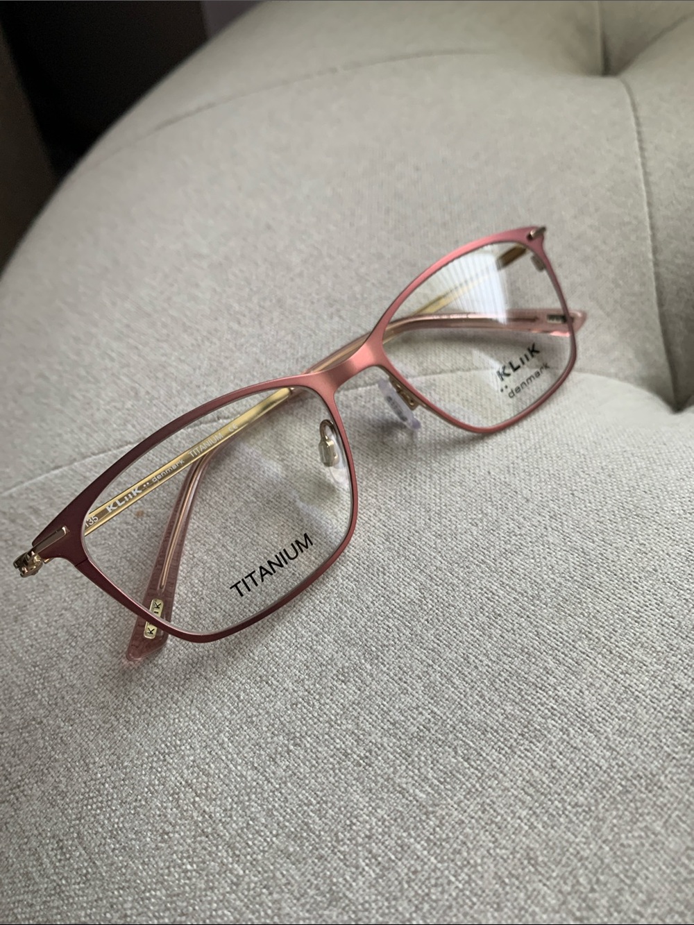 NEW KLIIK DENMARK 758 M209 PINK GOLD TITANIUM AUTHENTIC EYEGLASSES 49-16